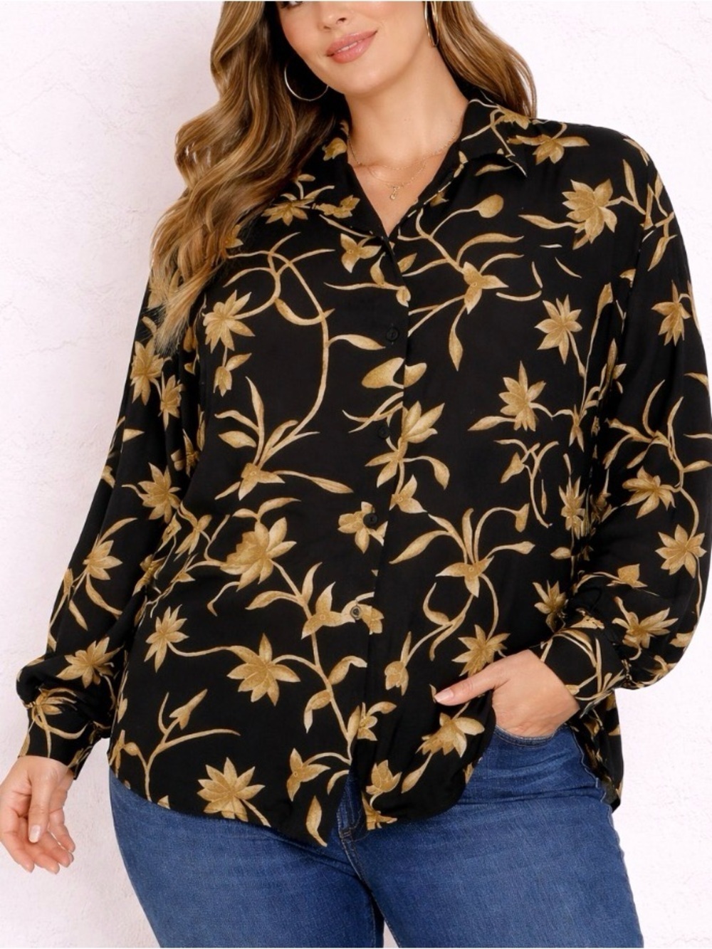 Rena Rowan For Saville lightweight button up blouse SZ 16